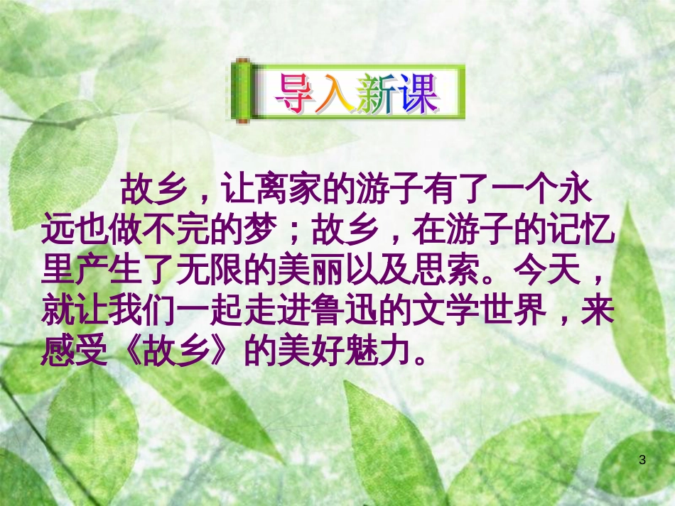 九年级语文上册 第四单元 第14课《故乡》优质课件 新人教版_第3页