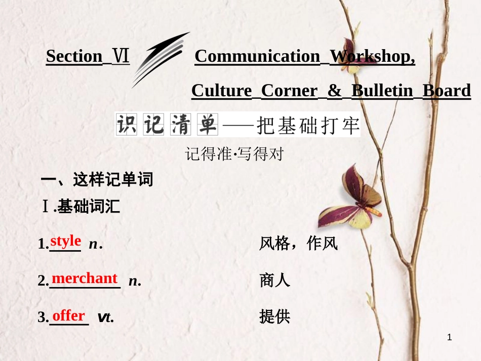 高中英语 Unit 1 Lifestyles Section Ⅵ Communication Workshop, Culture Corner &amp; Bulletin Board课件 北师大版必修1[共41页][共41页]_第1页