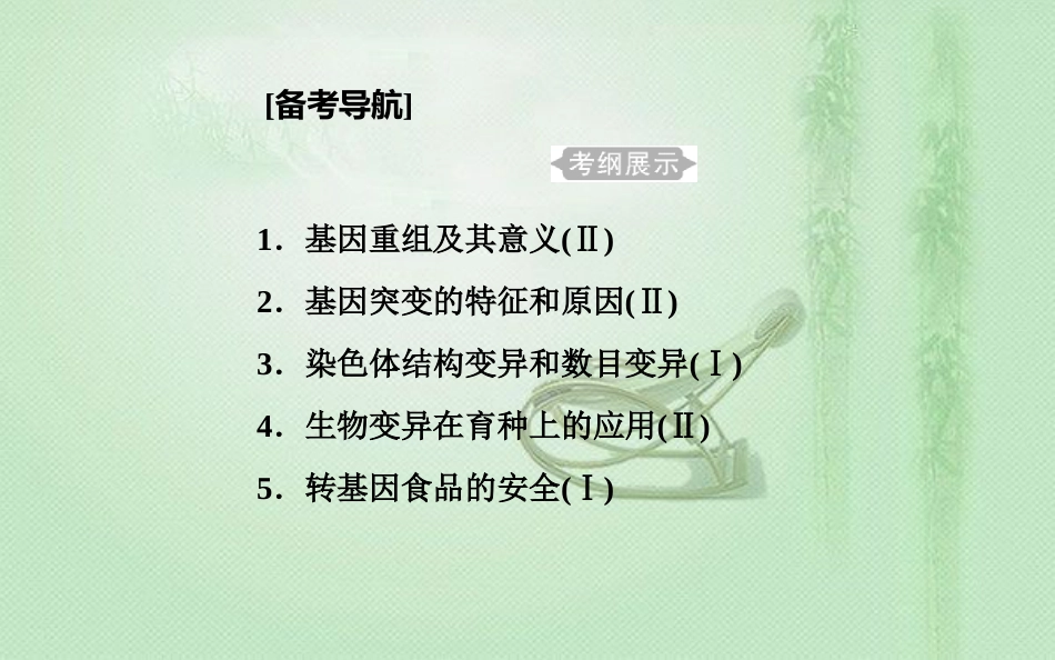 高中生物学业水平复习 专题九 生物的变异 考点1 基因重组及其意义优质课件_第1页