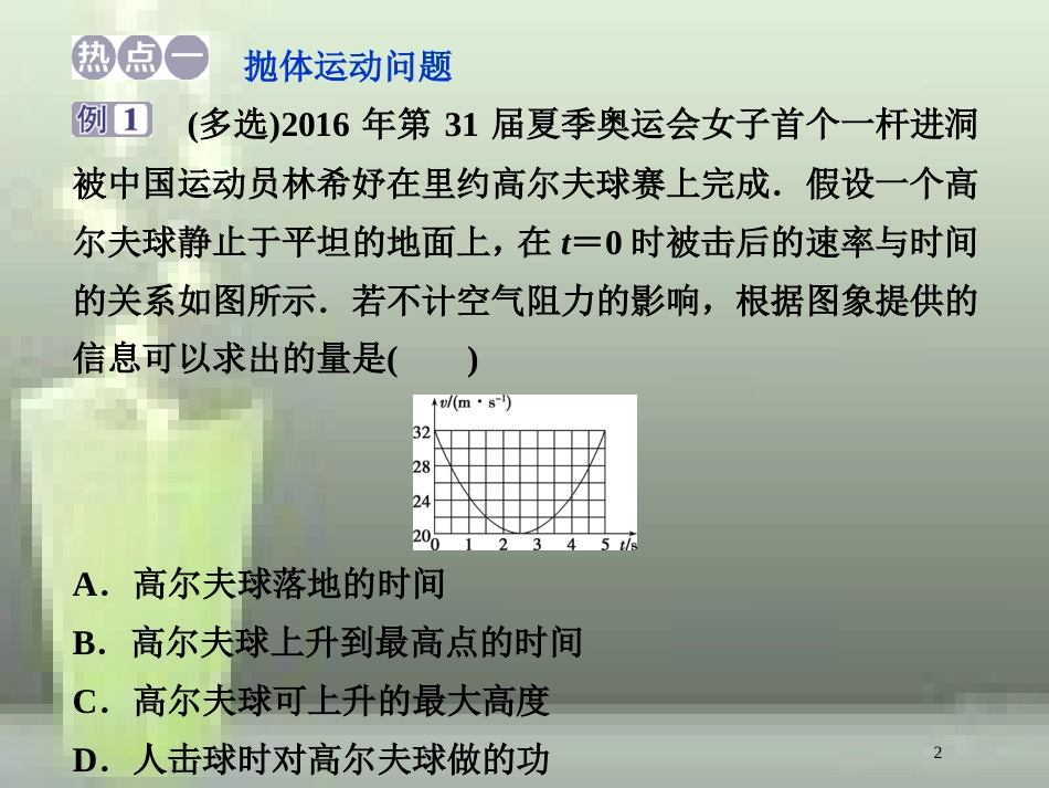 高考物理一轮复习 第4章 曲线运动万有引力与航天 13 章末热点集训优质课件 新人教版_第2页