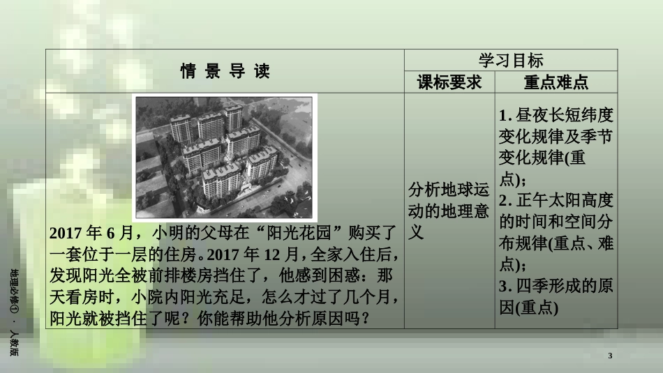 （全国通用版）高中地理 第一章 行星地球 第3节 地球运动的特点 第3课时 地球公转的地理意义优质课件 新人教版必修1_第3页