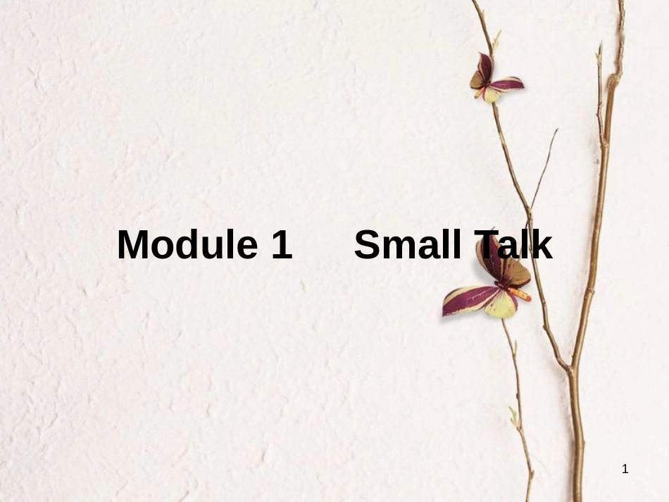 高中英语 Module 1 Small Talk Section Ⅰ Introduction,Vocabulary & Reading课件 外研版选修6[共45页][共45页]_第1页