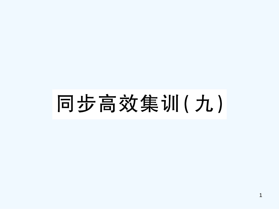 （江西专用）2018年中考地理 同步高效集训（九）优质课件_第1页