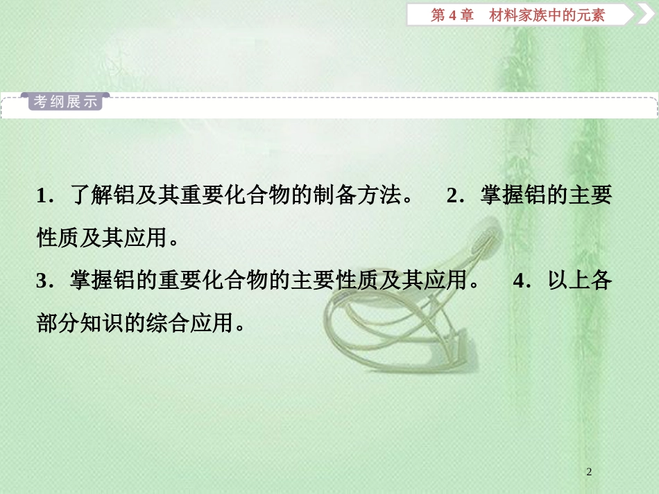 高考化学一轮复习 第4章 材料家族中的元素 第2节 铝及其化合物优质课件 鲁科版_第2页
