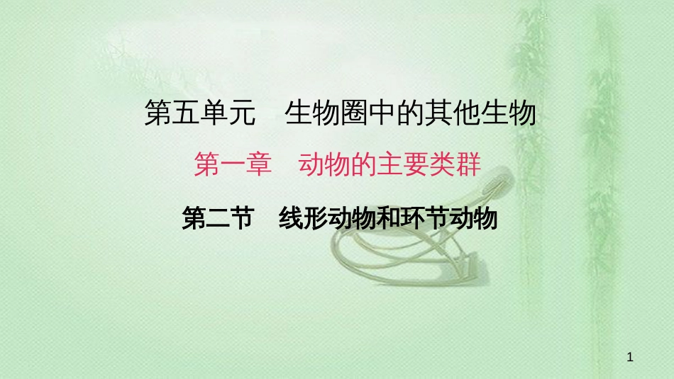 八年级生物上册 第五单元 第一章 第二节 线形动物和环节动物优质课件 （新版）新人教版_第1页