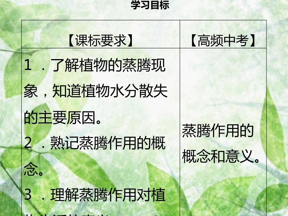 七年级生物上册 第三单元 第5章 第4节 蒸腾作用习题优质课件 （新版）北师大版_第3页