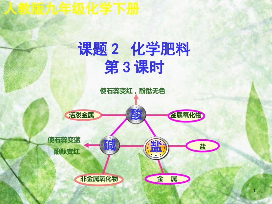 九年级化学下册 第十一单元 盐 化肥 课题2 化学肥料（第3课时）教学优质课件 （新版）新人教版_第1页