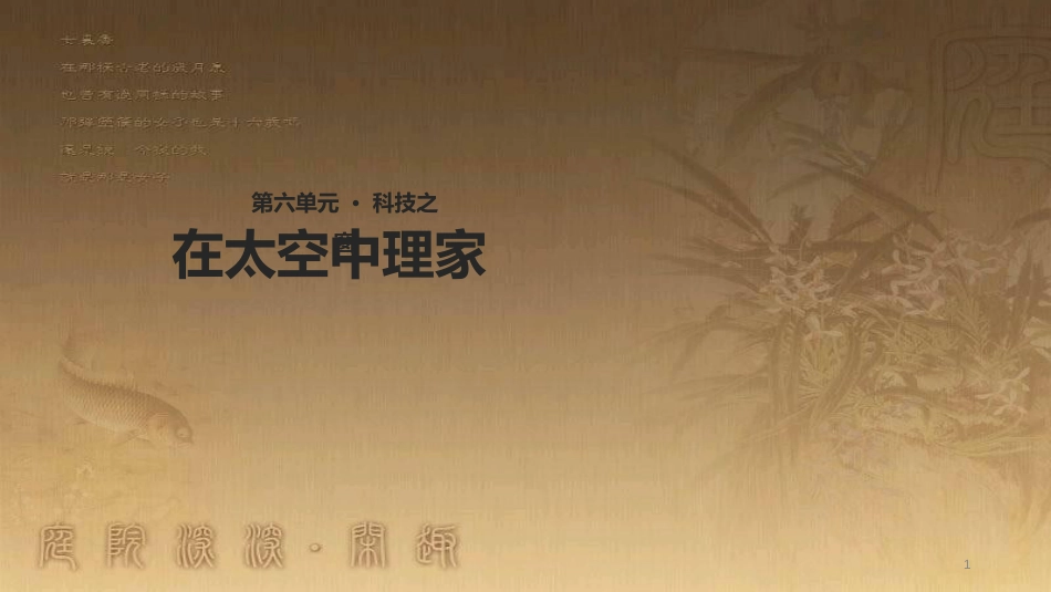 八年级语文上册 第六单元 25《在太空中理家》教学优质课件 苏教版_第1页
