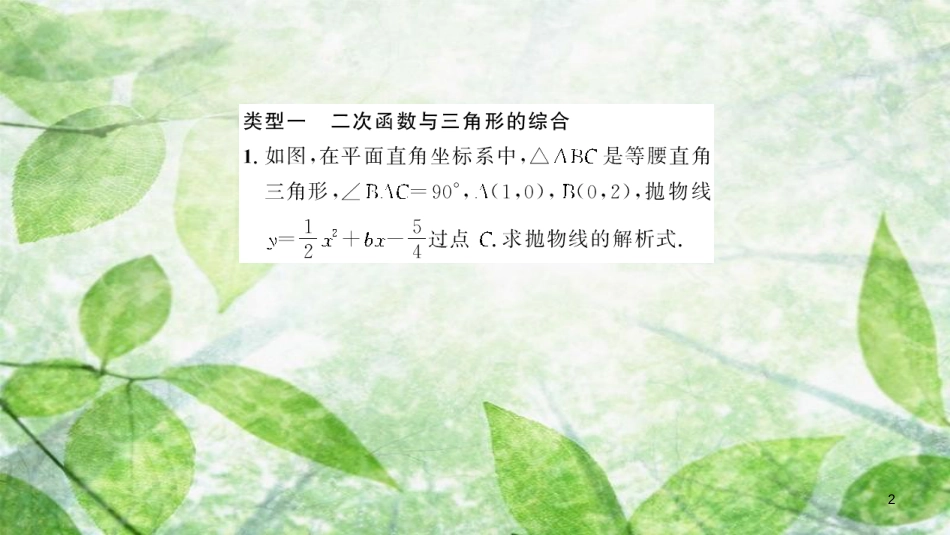 九年级数学上册 第二十二章 二次函数 专题强化（四）二次函数综合习题优质课件 （新版）新人教版_第2页