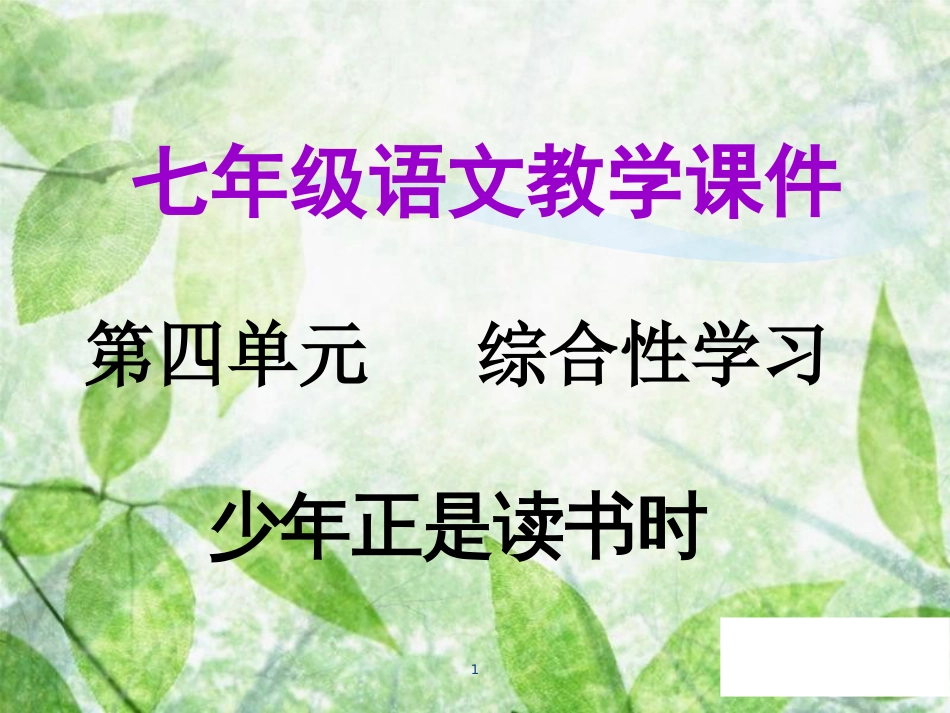 七年级语文上册 第四单元 综合性学习教学优质课件 新人教版_第1页