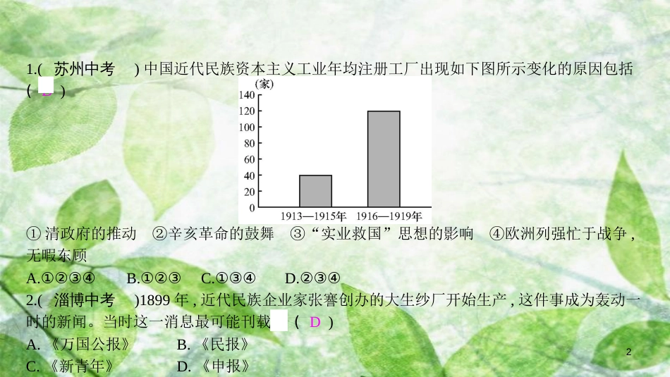 八年级历史上册 第八单元 近代经济、社会生活与教育文化事业的发展优质课件 新人教版_第2页