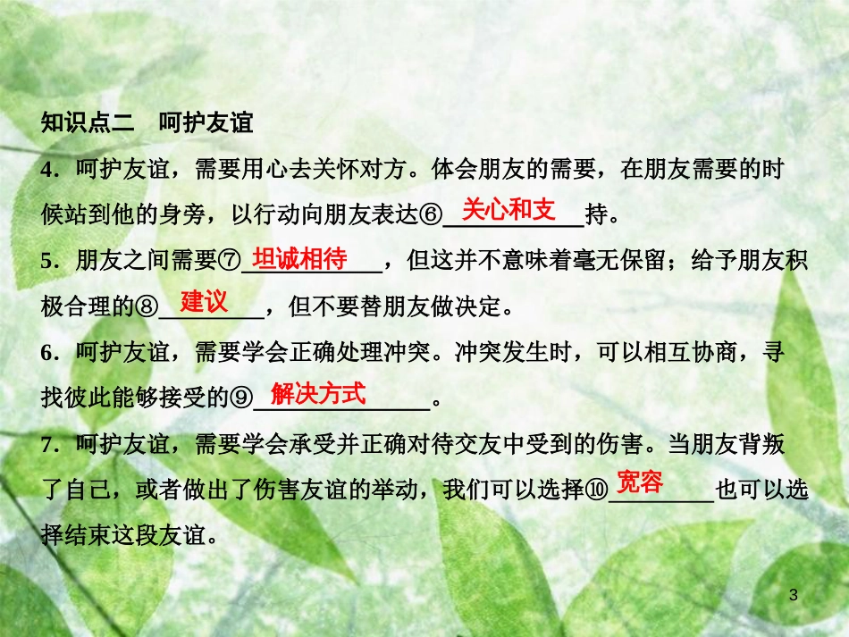 七年级道德与法治上册 第二单元 友谊的天空 第五课 交友的智慧 第1框《让友谊之树常青》优质课件 新人教版_第3页