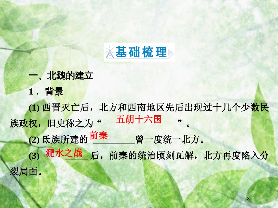 高中历史 第三章 北魏孝文帝改革 3.1 孝文帝改革前的北魏优质课件 北师大版选修1_第3页