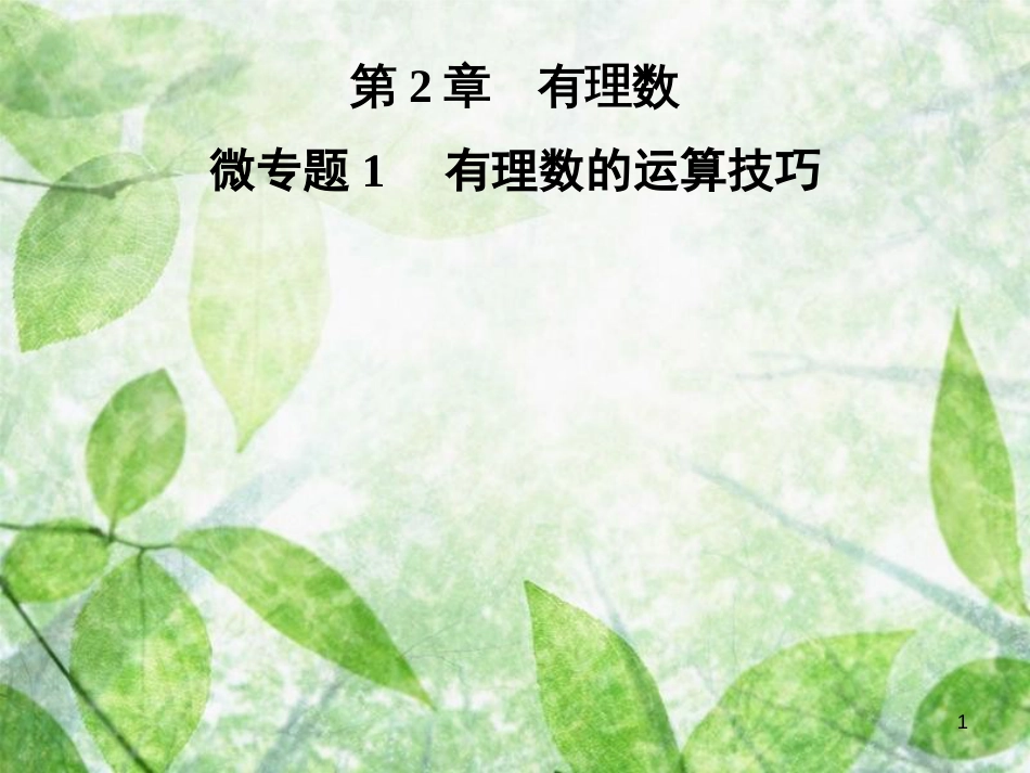 七年级数学上册 第2章《有理数》微专题1 有理数的运算技巧优质课件 （新版）华东师大版_第1页