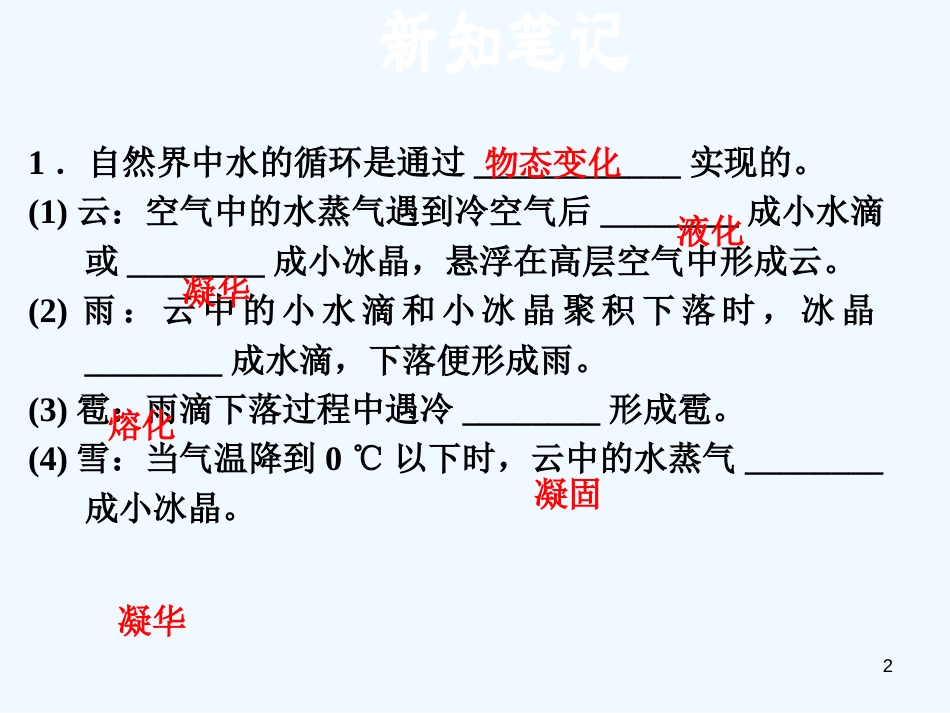 （安徽专版）2018年八年级物理上册 4.5水循环与水资源习题优质课件 （新版）粤教沪版_第2页