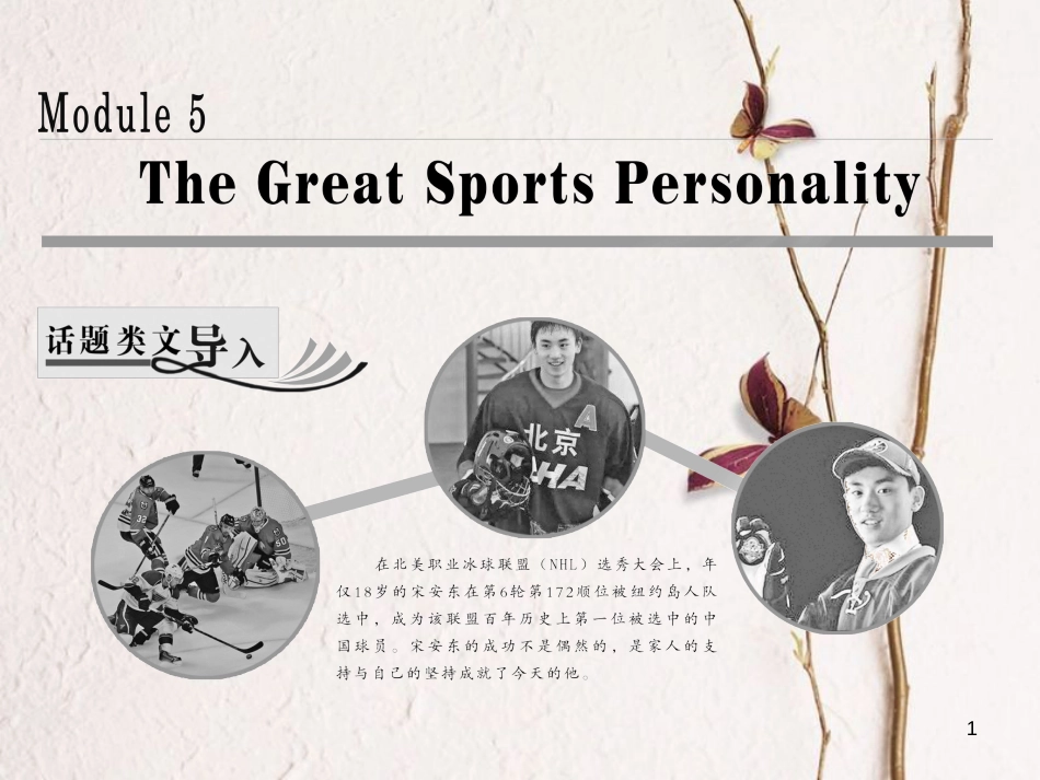 高中英语 Module 5 The Great Sports Personality Section Ⅰ Introduction &amp; Reading-Pre-reading课件 外研版必修5[共33页][共33页]_第1页