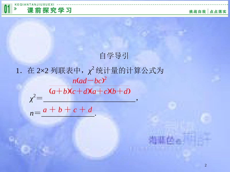 高中数学 第四章 典型统计案例 4.3 列联表独立性分析案例课件 湘教版选修1-2_第2页