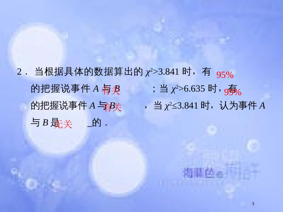 高中数学 第四章 典型统计案例 4.3 列联表独立性分析案例课件 湘教版选修1-2_第3页