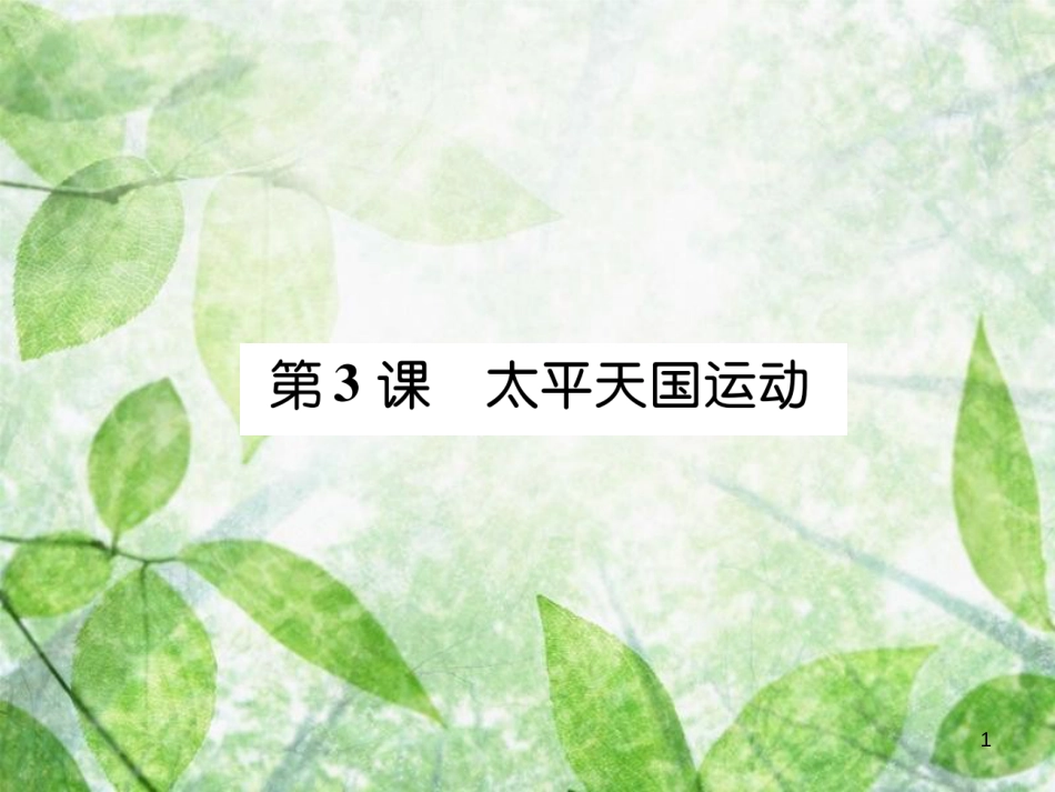 八年级历史上册 练习手册 第1单元 中国开始沦为半殖民地半封建社会 第3课 太平天国运动优质课件 新人教版_第1页