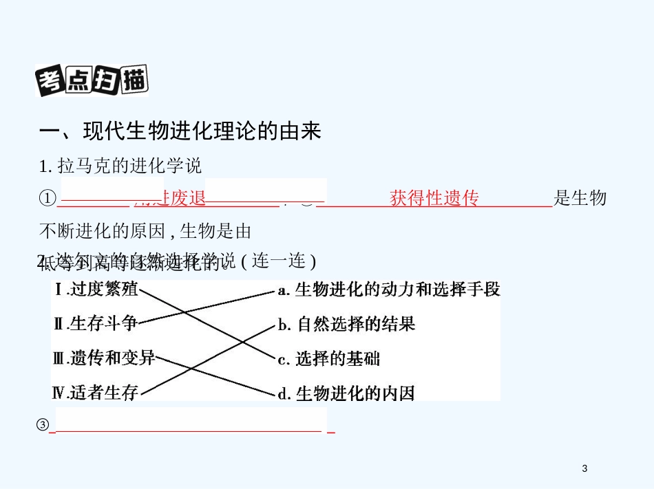 （北京专用）2019版高考生物一轮复习 第20讲 生物的进化优质课件_第3页