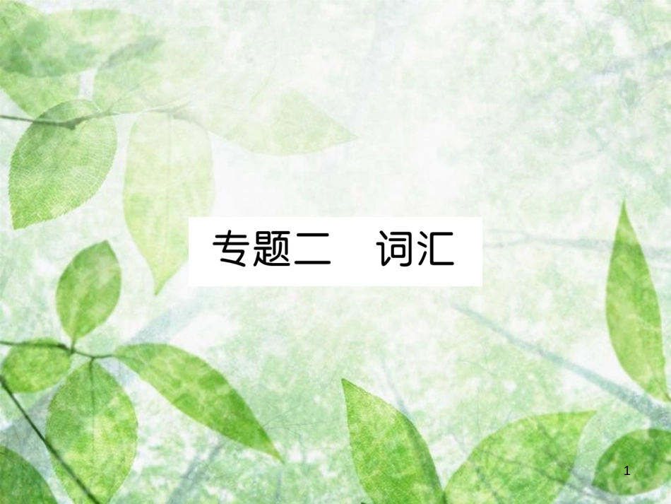 九年级英语全册 专题训练 专题2 词汇优质课件 （新版）人教新目标版_第1页