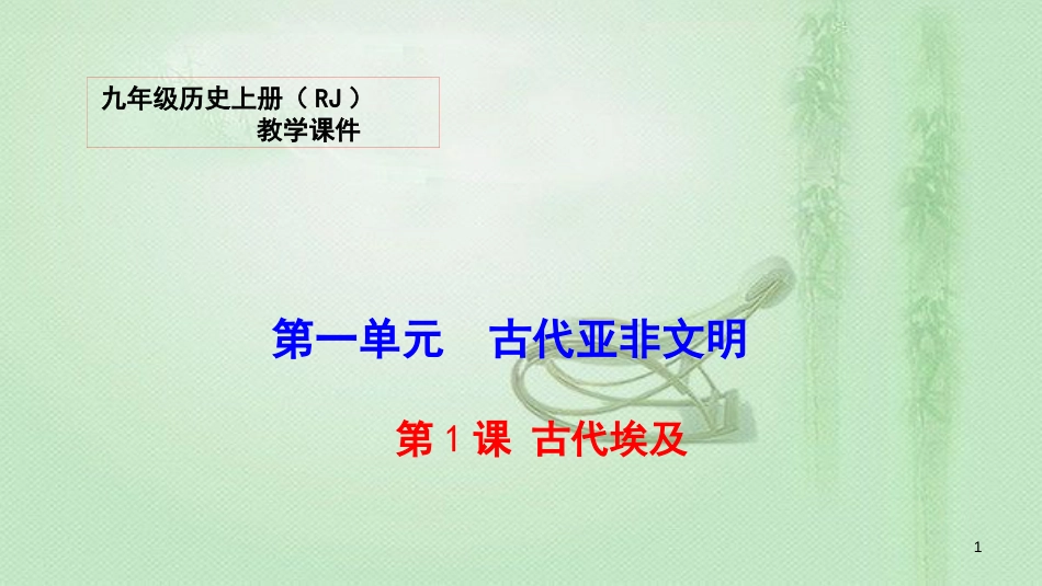 九年级历史上册 1 古代埃及教学优质课件 新人教版_第1页