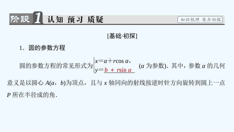 （江苏专用版 ）高中数学 4.4.3 第2课时 圆、椭圆的参数方程的应用优质课件 苏教版选修4-4_第3页