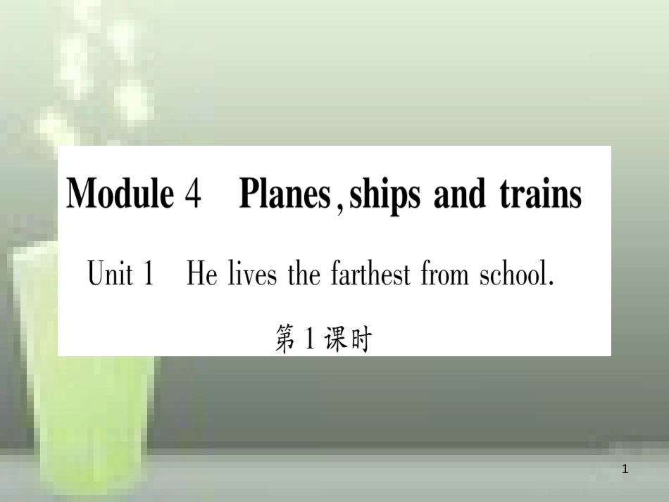 八年级英语上册 Module 4 Planes, ships and trains习题优质课件 （新版）外研版_第1页