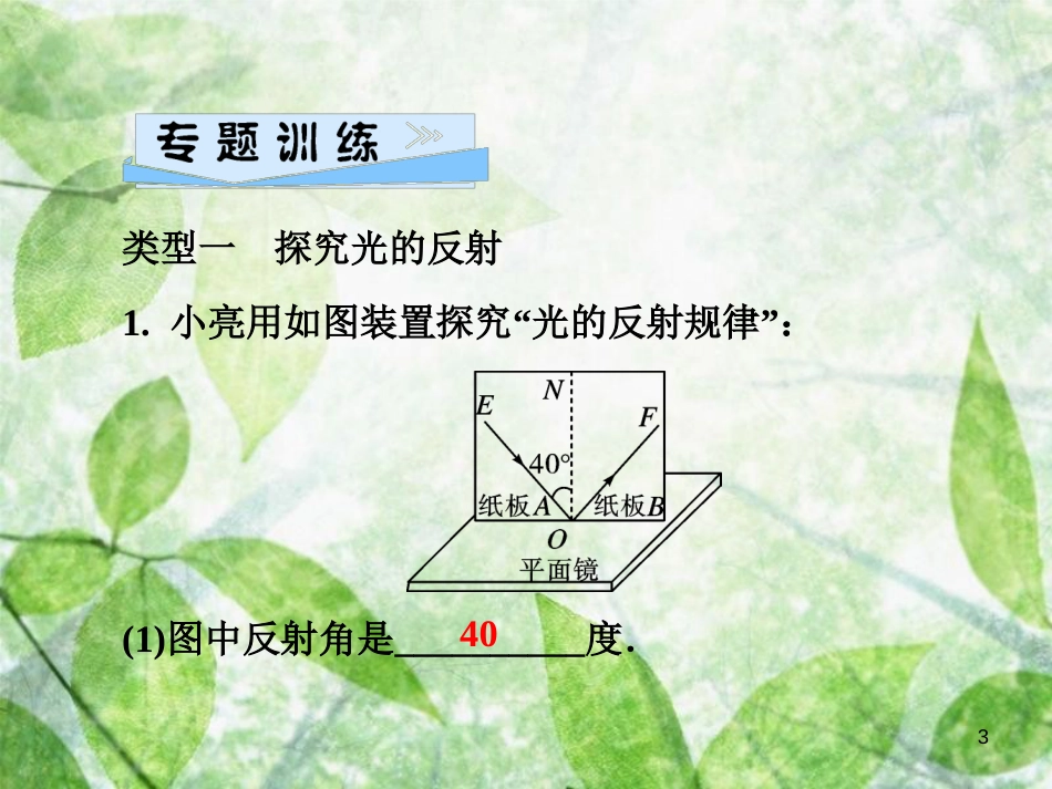 八年级物理全册 第四章 多彩的光 微专题4 光现象实验探究（一）优质课件 （新版）沪科版_第3页