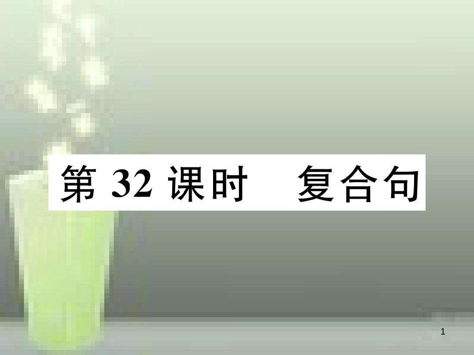 （浙江专版）中考英语特训总复习 第二部分 语法专题突破篇 第32课时 复合句（精练）优质课件_第1页