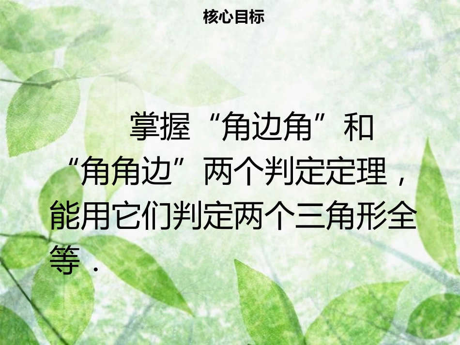 八年级数学上册 第十二章 全等三角形 12.2 全等三角形的判定（三）同步优质课件 （新版）新人教版_第2页