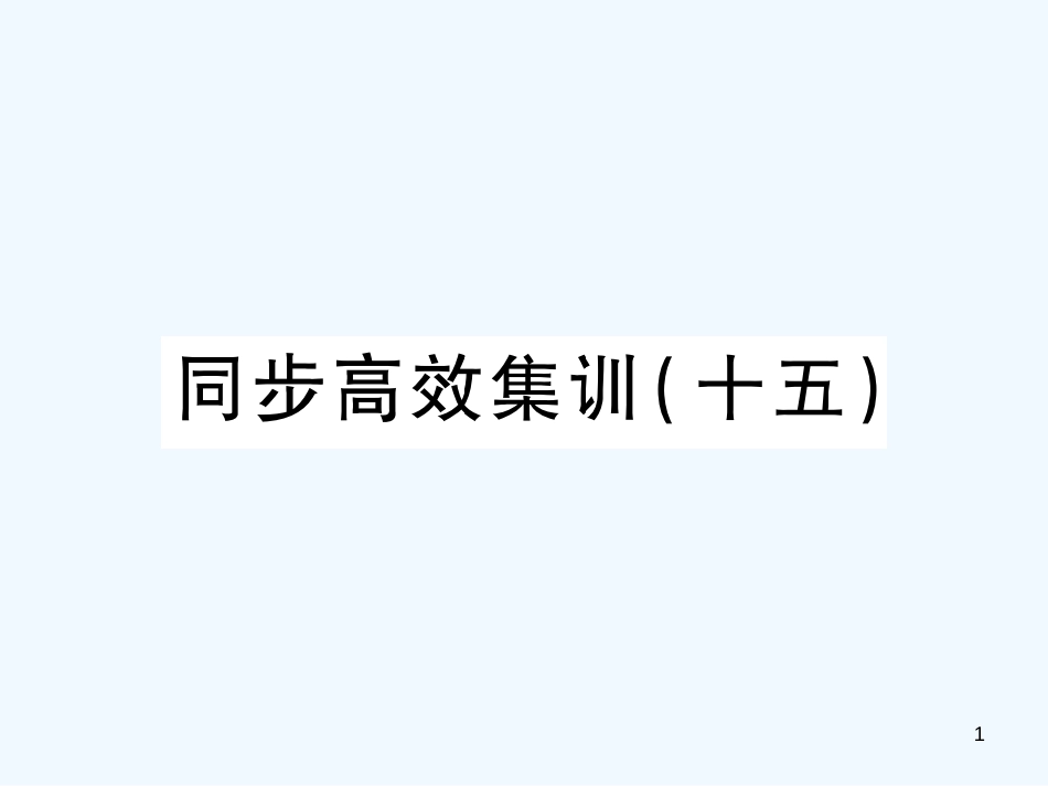 （江西专用）2018年中考地理 同步高效集训（十五）优质课件_第1页