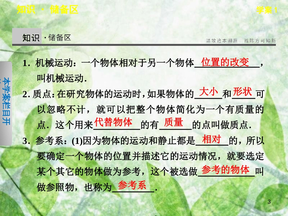 高中物理 第一章 运动的描述 第1节 质点 参考系 空间 时间优质课件 教科版必修1_第3页