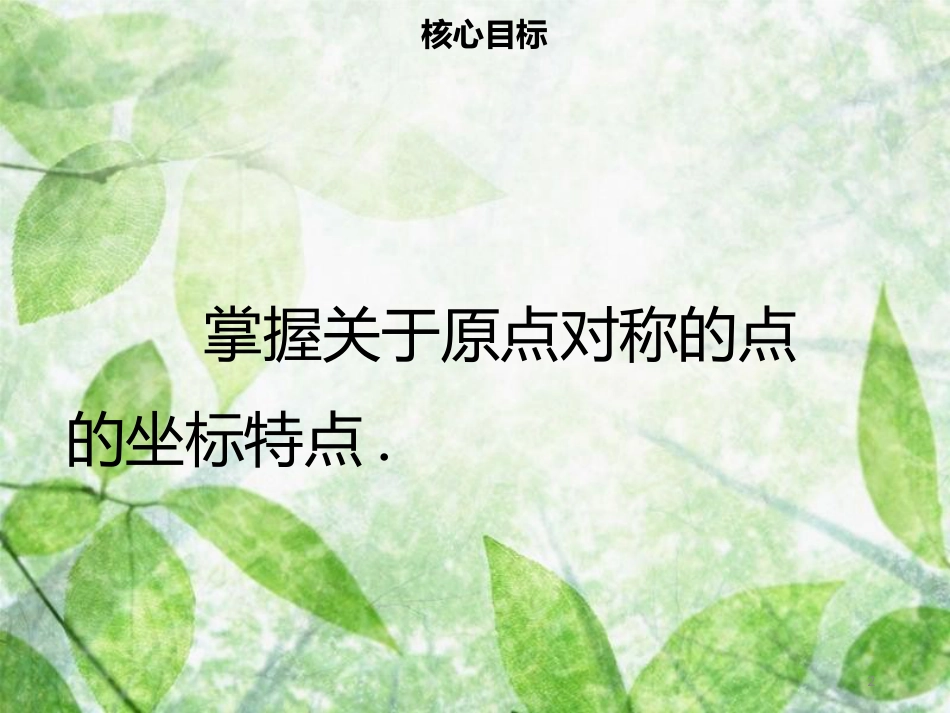 九年级数学上册 第二十三章 旋转 23.2 中心对称 23.2.3 关于原点对称的点的坐标导学优质课件 （新版）新人教版_第2页