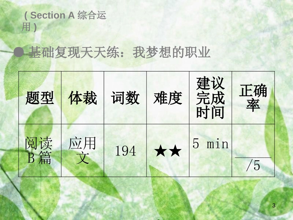 八年级英语上册 Unit 6 I’m going to study computer science Wednesday（复现式周周练）习题优质课件 （新版）人教新目标版_第3页