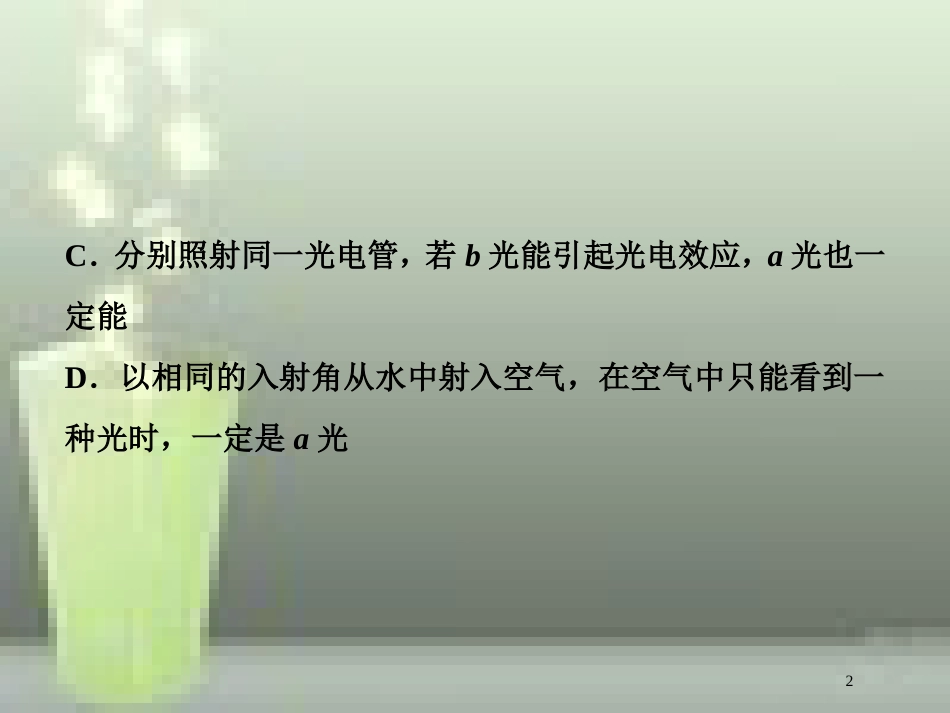 高考物理一轮复习 第十四章 机械振动与机械波光电磁波与相对论 第三节 光的折射 全反射随堂达标巩固落实优质课件_第2页