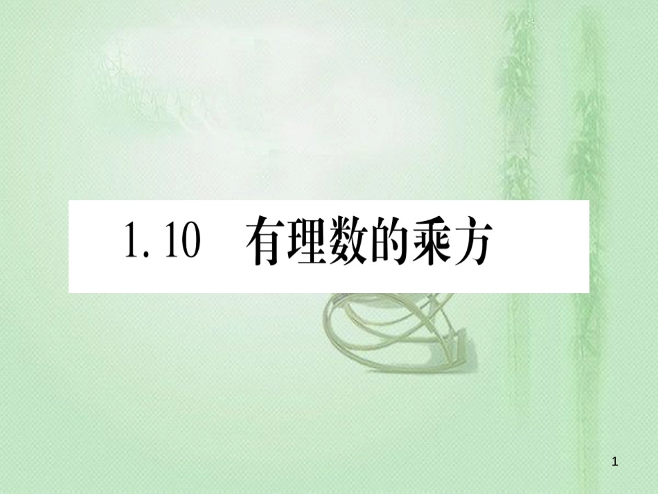 七年级数学上册 第1章 有理数 1.10 有理数的乘方优质课件 （新版）冀教版_第1页