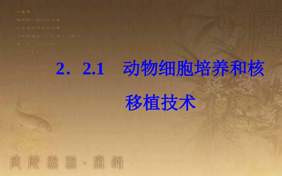 高中生物 专题2 细胞工程 2.2 动物细胞工程 2.2.1 动物细胞培养和核移植技术优质课件 新人教版选修3_第2页
