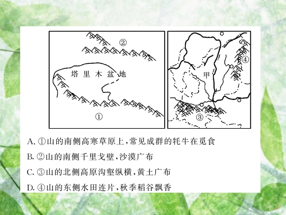 八年级地理上册 综合测试习题优质课件2 （新版）湘教版_第3页