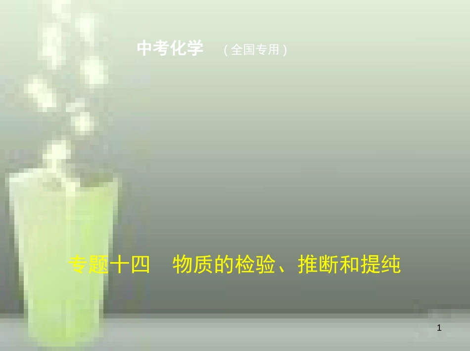 （全国版）2019年中考化学复习 专题十四 物质的检验、推断和提纯（试卷部分）优质课件_第1页