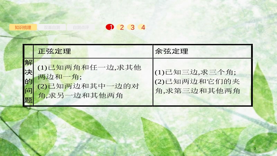 高考数学大一轮复习 第四章 三角函数、解三角形 4.7 解三角形优质课件 文 新人教A版_第3页