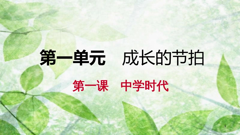 七年级道德与法治上册 第一单元 成长的节拍 第一课 中学时代 第1框 中学序曲习题优质课件 新人教版 (2)_第1页