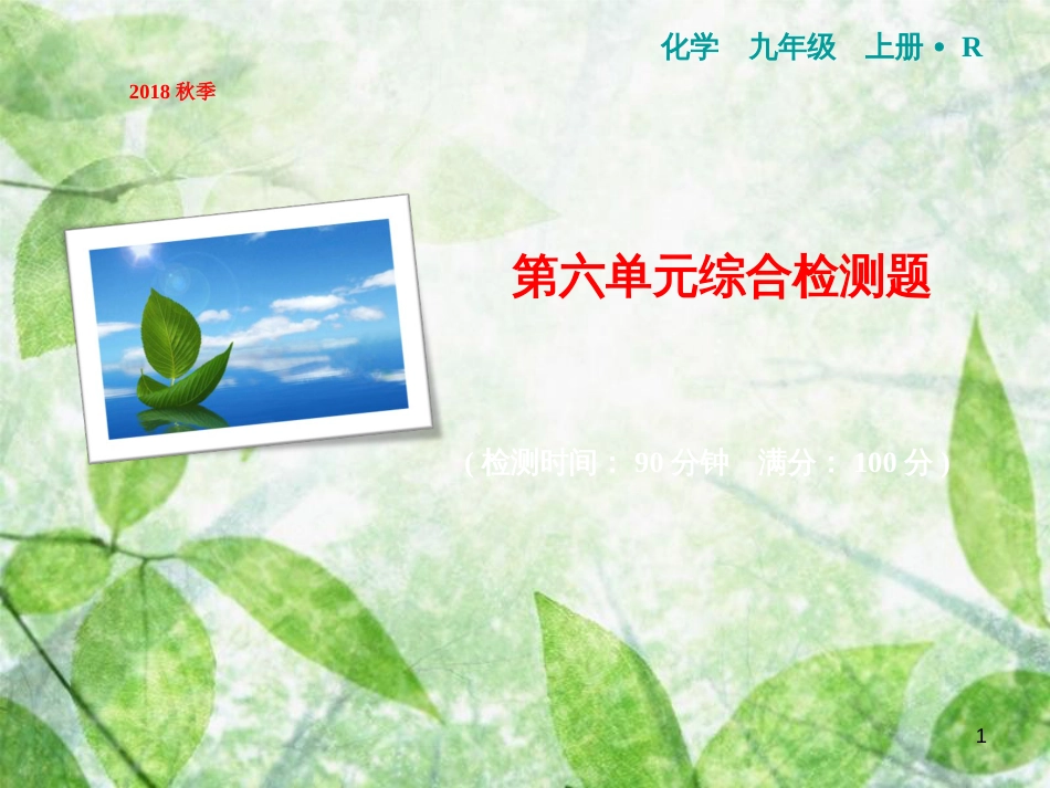 九年级化学上册 第6单元 碳和碳的氧化物综合检测卷作业优质课件 （新版）新人教版_第1页
