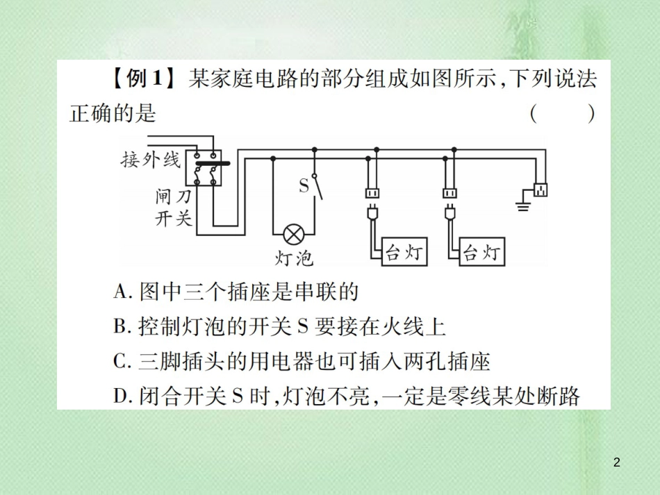 九年级物理全册 第十五章 第五节 家庭用电习题优质课件 （新版）沪科版_第2页