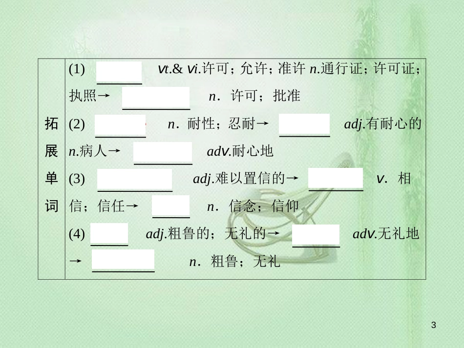 高三英语一轮复习 基础必备 Unit 3 The Million Pound Bank Note优质课件 新人教版必修3_第3页