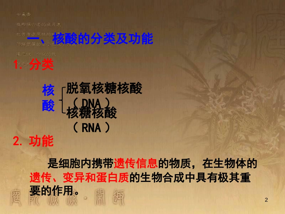 高中生物 专题2.3 遗传信息的携带者—核酸优质课件 新人教版必修1_第2页