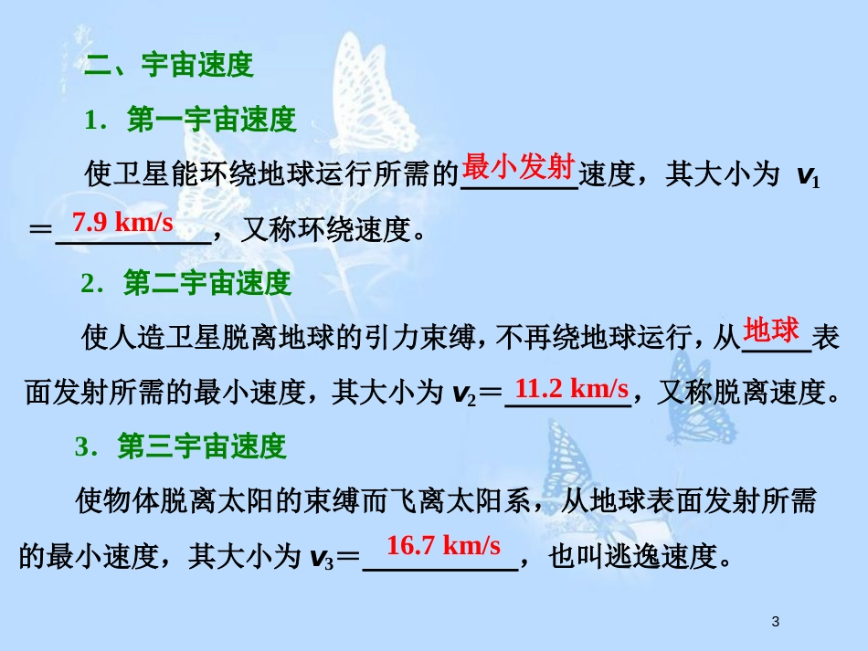 高中物理 第三章 万有引力定律 第4节 人造卫星 宇宙速度课件 教科版必修2[共36页]_第3页