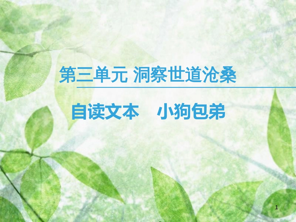 高中语文 第3单元 洞察世道沧桑 自读文本 小狗包弟优质课件 鲁人版必修4_第1页