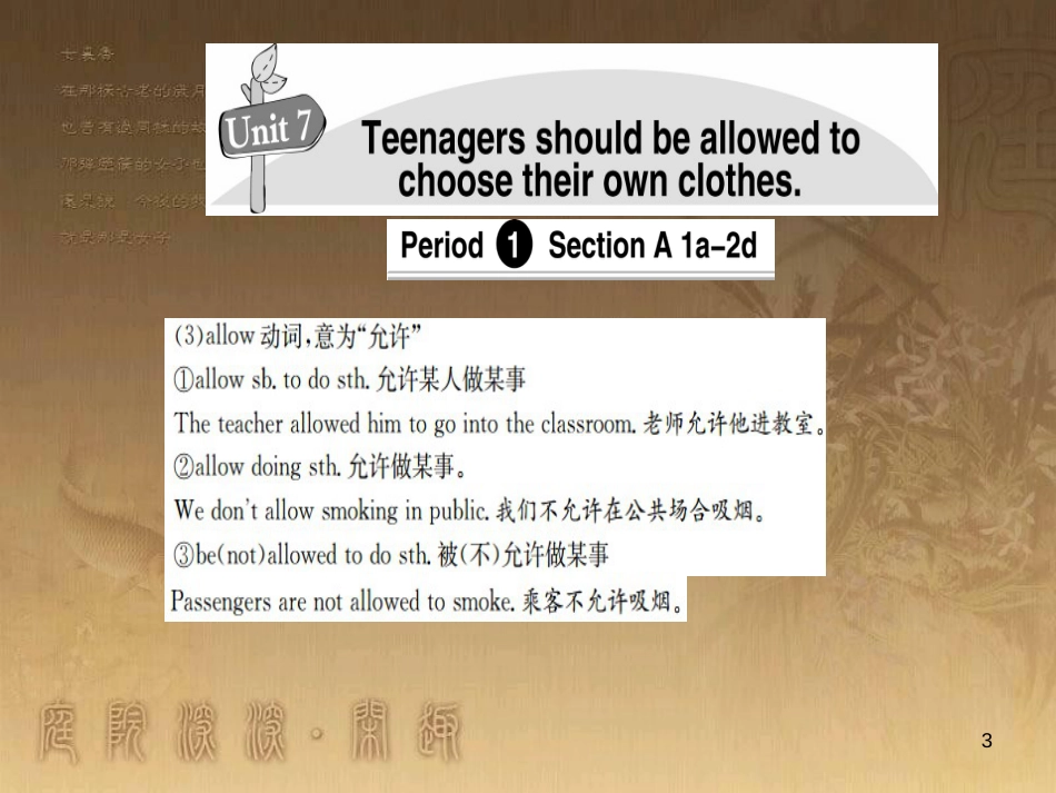 九年级英语全册 Unit 7 Teenagers should be allowed to choose their own clothes导学优质课件 （新版）人教新目标版_第3页