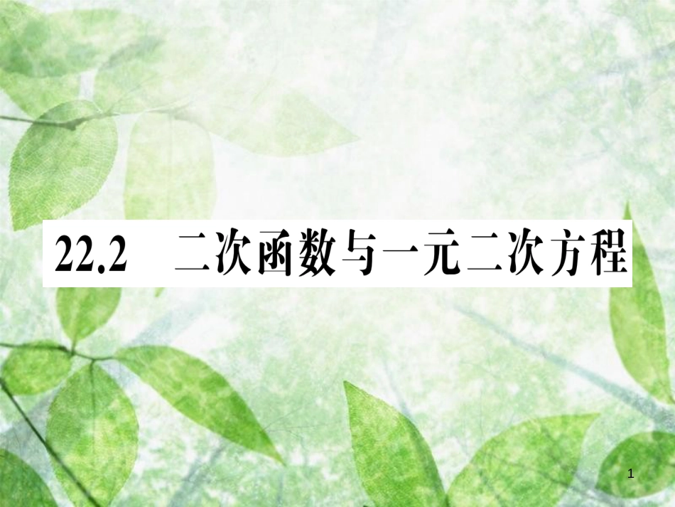 九年级数学上册 第二十二章 二次函数 22.2 二次函数与一元二次方程习题优质课件 （新版）新人教版_第1页